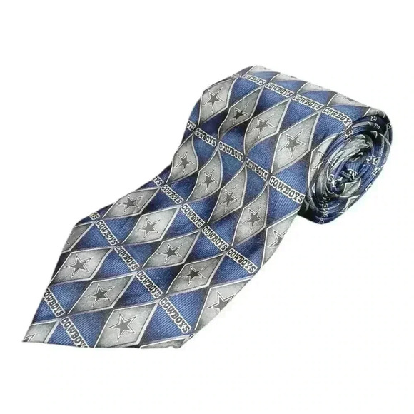 Dallas Cowboys NFL Men's Silk Tie Diamond Pattern Logo Necktie - Picture 1 of 5
